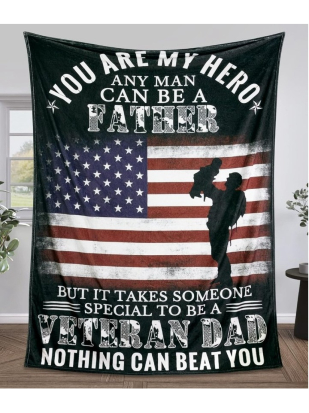 American Flag - Veteran dad throw blanket